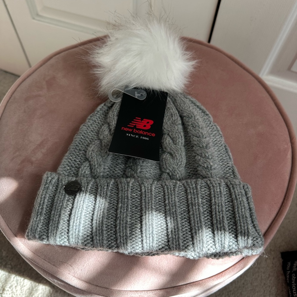 New Balance Knit Pom Beanie